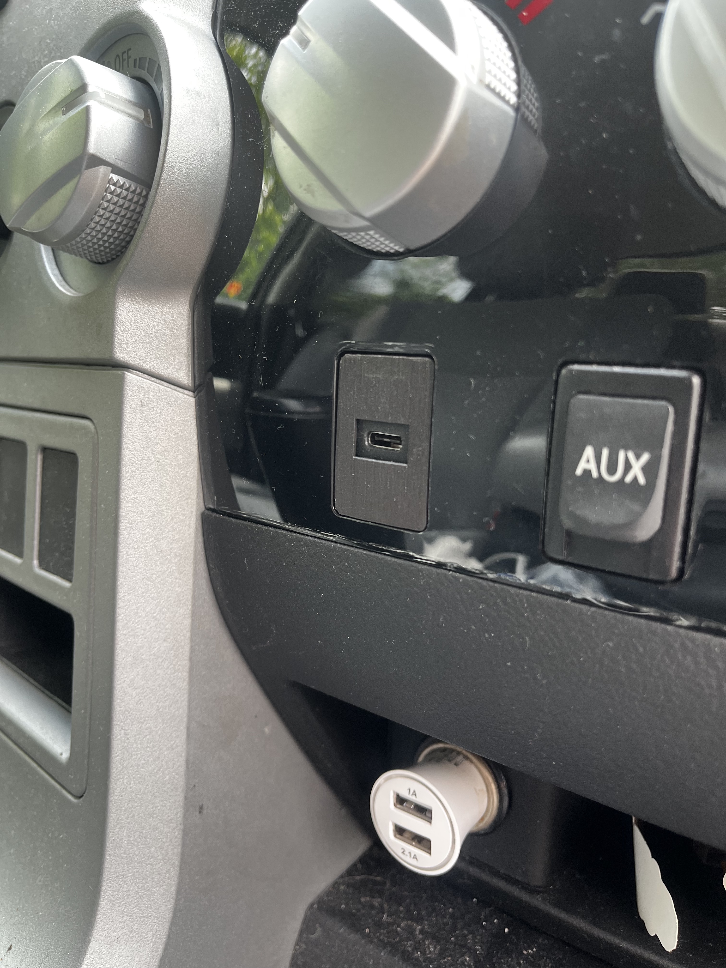 Toyota Tundra Accessory insert for USB-C extension.