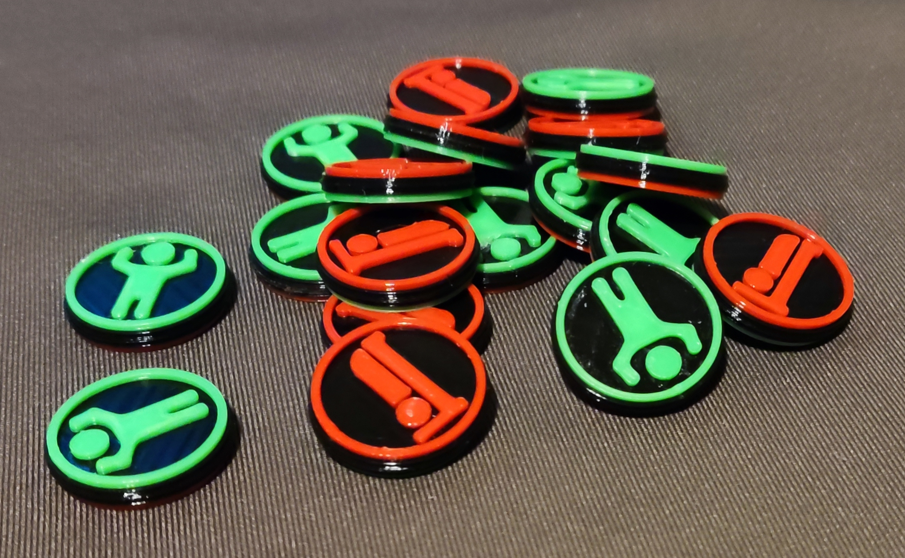 Fichas estado preparado o agotado / Tokens ready or exhaus