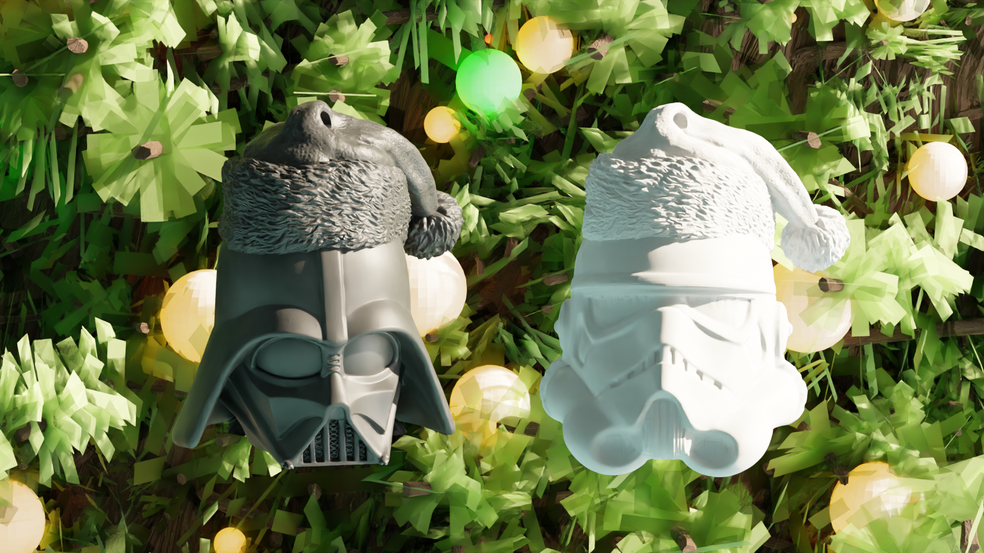 Darth Vader & StormTrooper Star Wars  - Christmas Ornament 3D model thumbnail