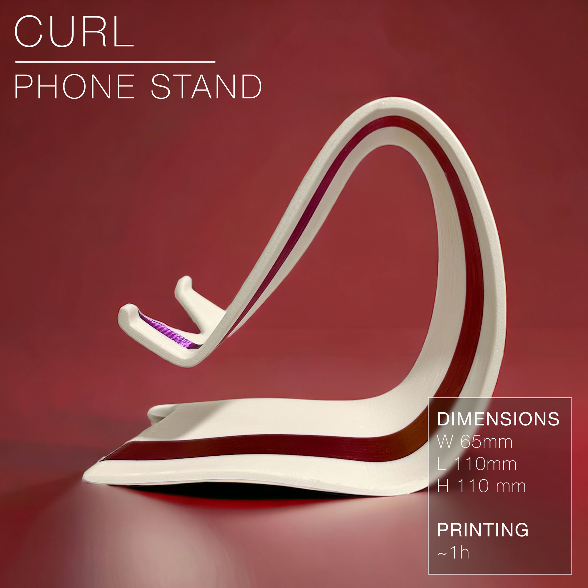 CURL | Phone Stand by Charles Regaud | Printables Store