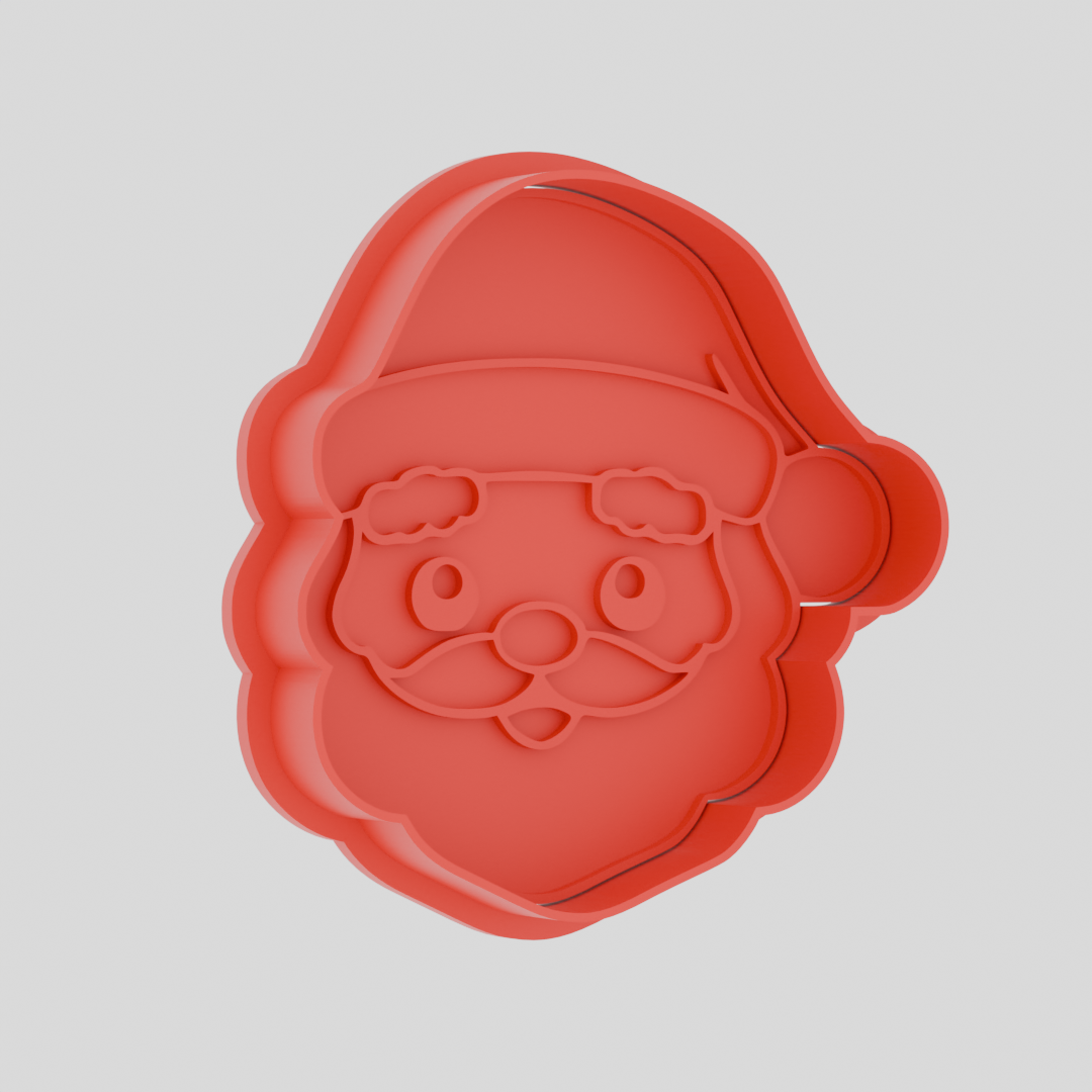 Christmas Santa cookie cutter and stamp