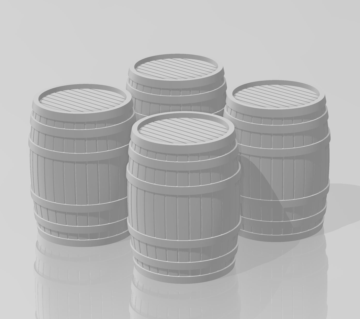 Wooden Barrel O scale (x4)
