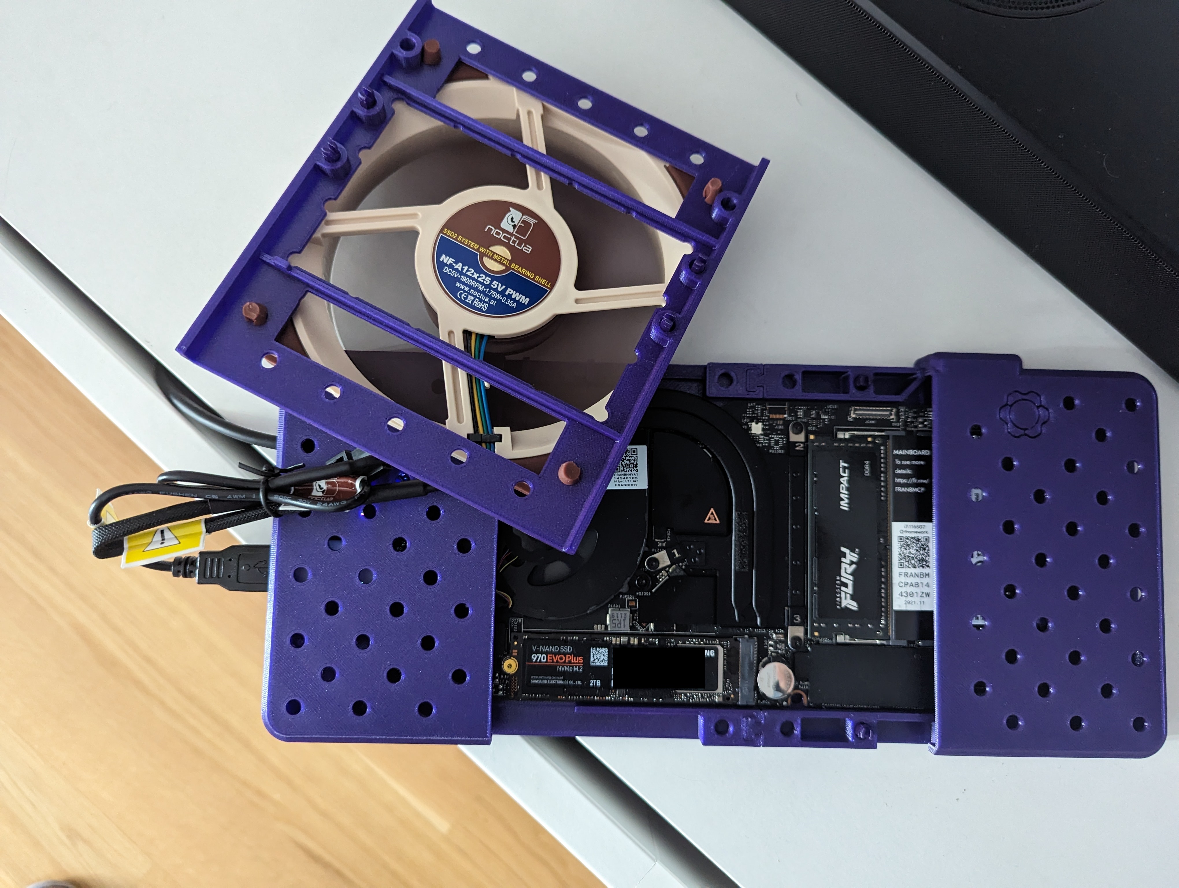 Framework 13 Mainboard Case Top Cover with fan cutout