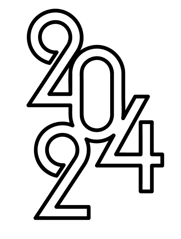 2024 Happy new year design with gold numbers design by Arc Studio ...