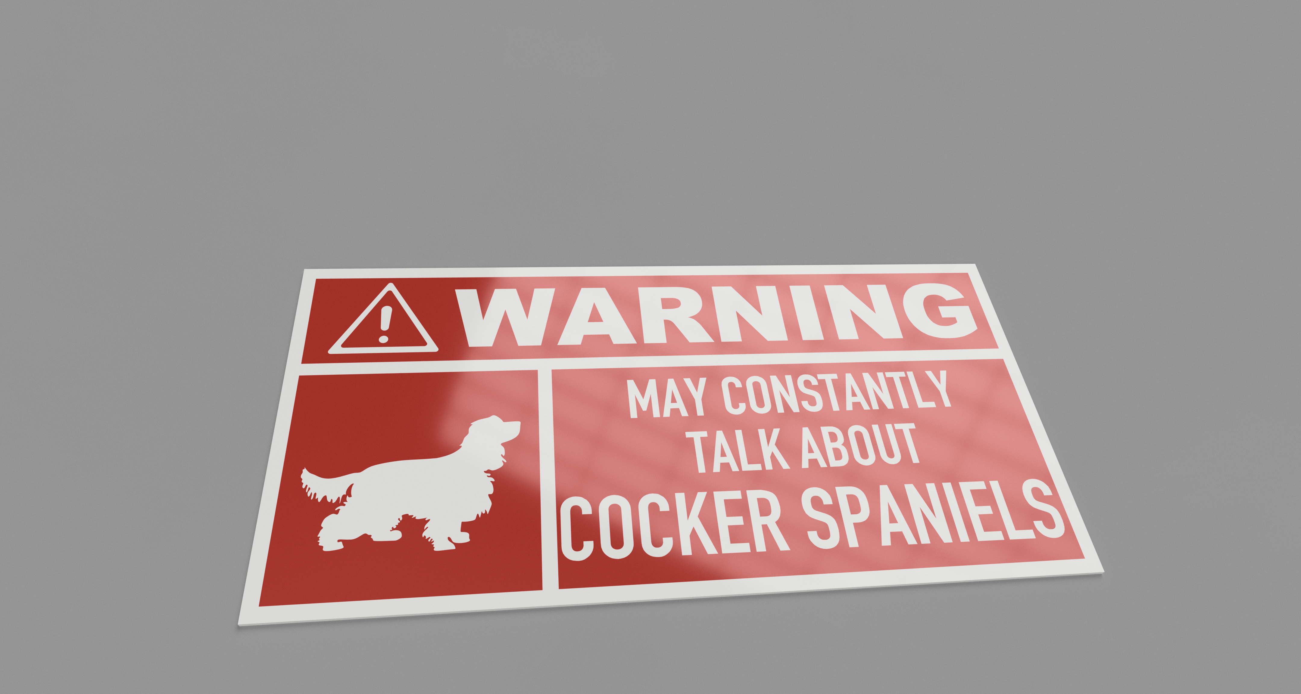 Miniatura 2 do modelo 3D Cocker Spaniel Warning Sign