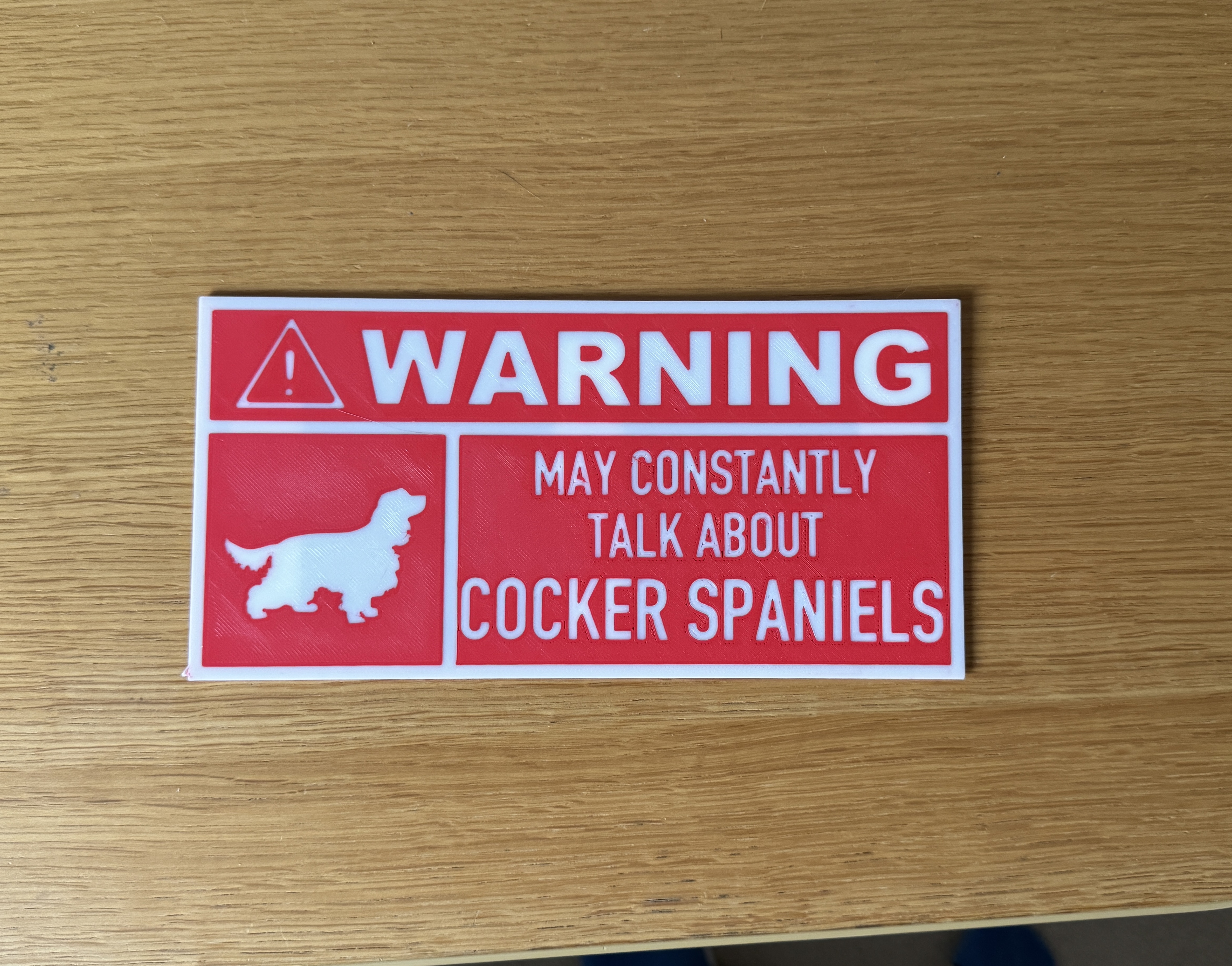Cocker Spaniel Warning Sign