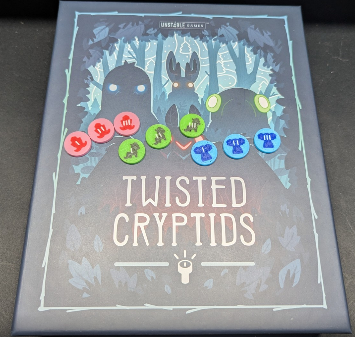 MMU Tokens for Twisted Cryptids (PNP) Drop Bear, Kelpie and Kraken 'Meeples' (FanModified)