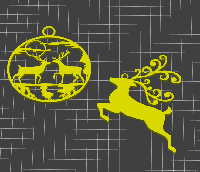 2 Reindeer ornament by Skull Download free STL model