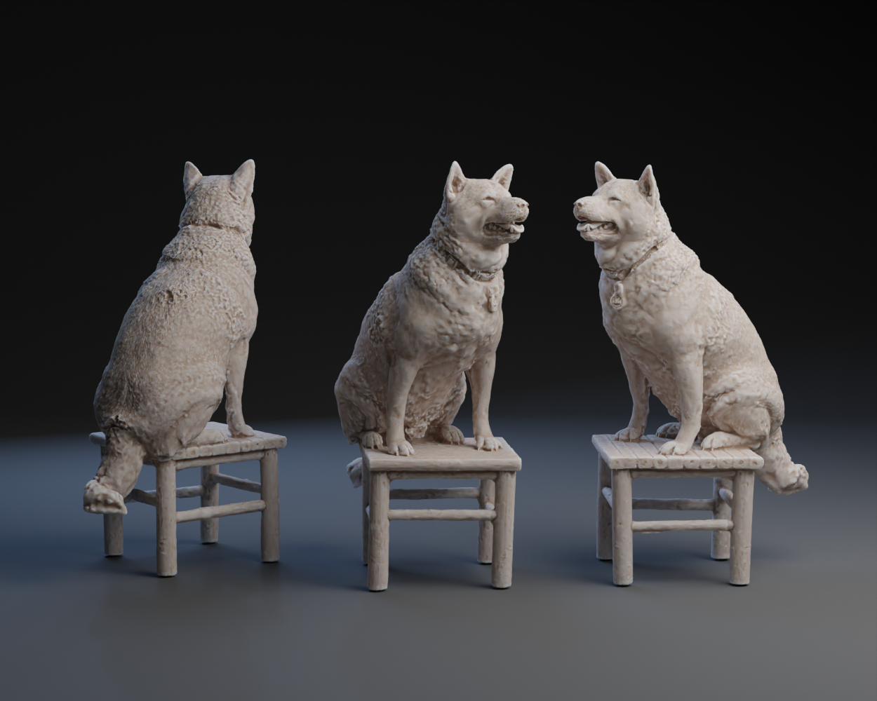 Dog on a Stool