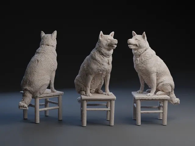 Dog on a Stool