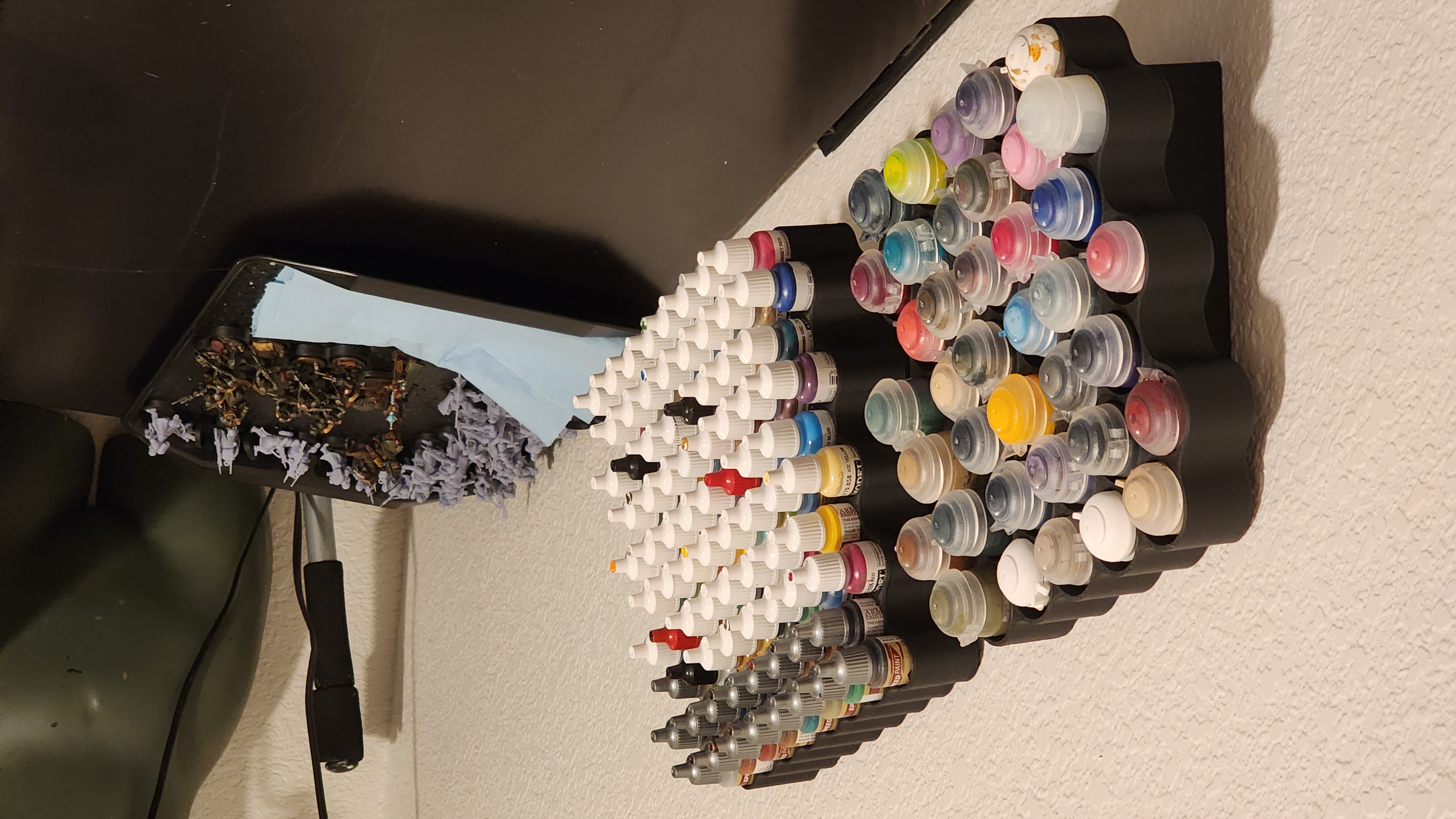 Wall mounted Citadel and Vallejo paint rack by tr4ck_day