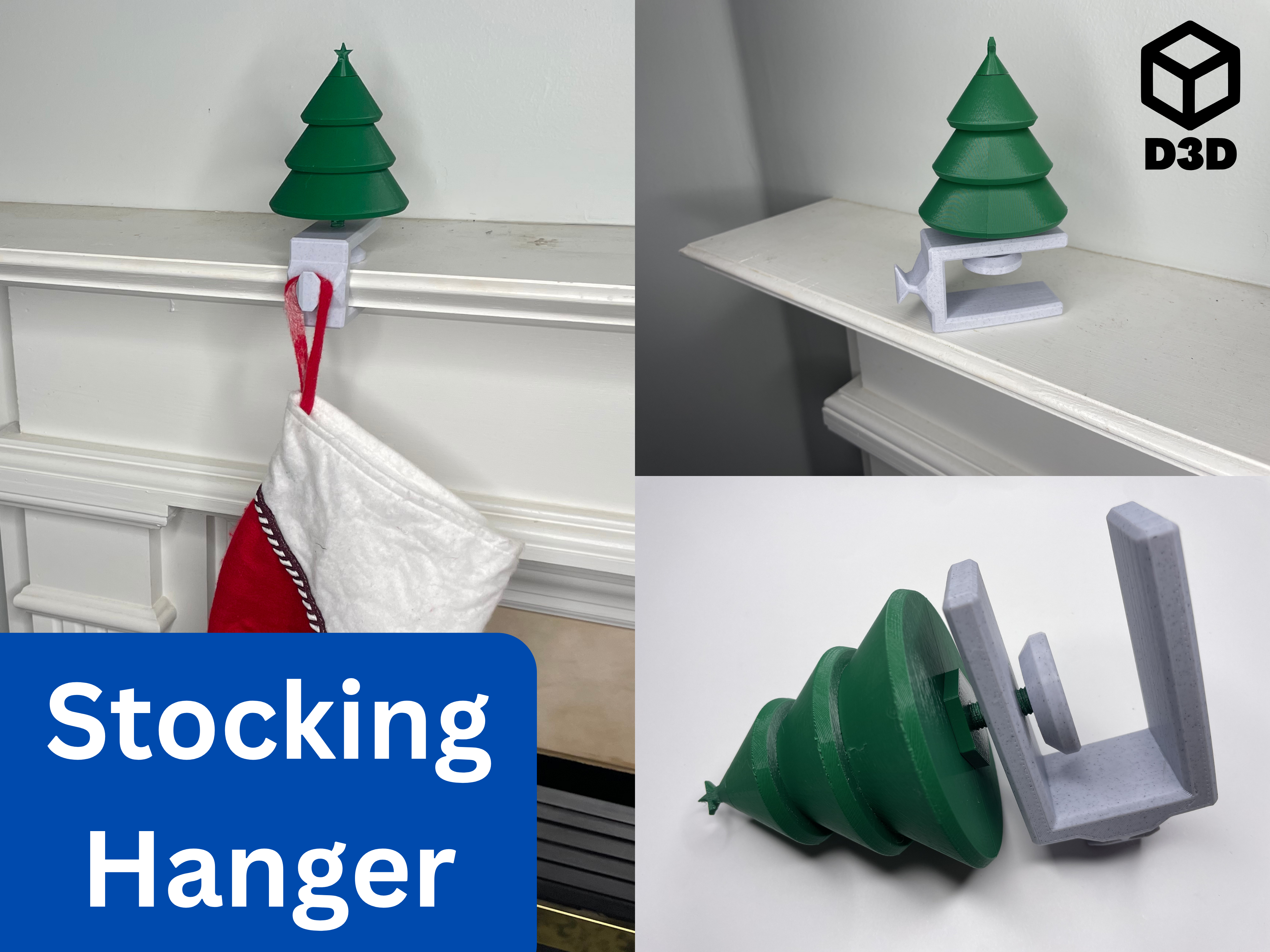 Clamping Christmas Tree Stocking Hanger