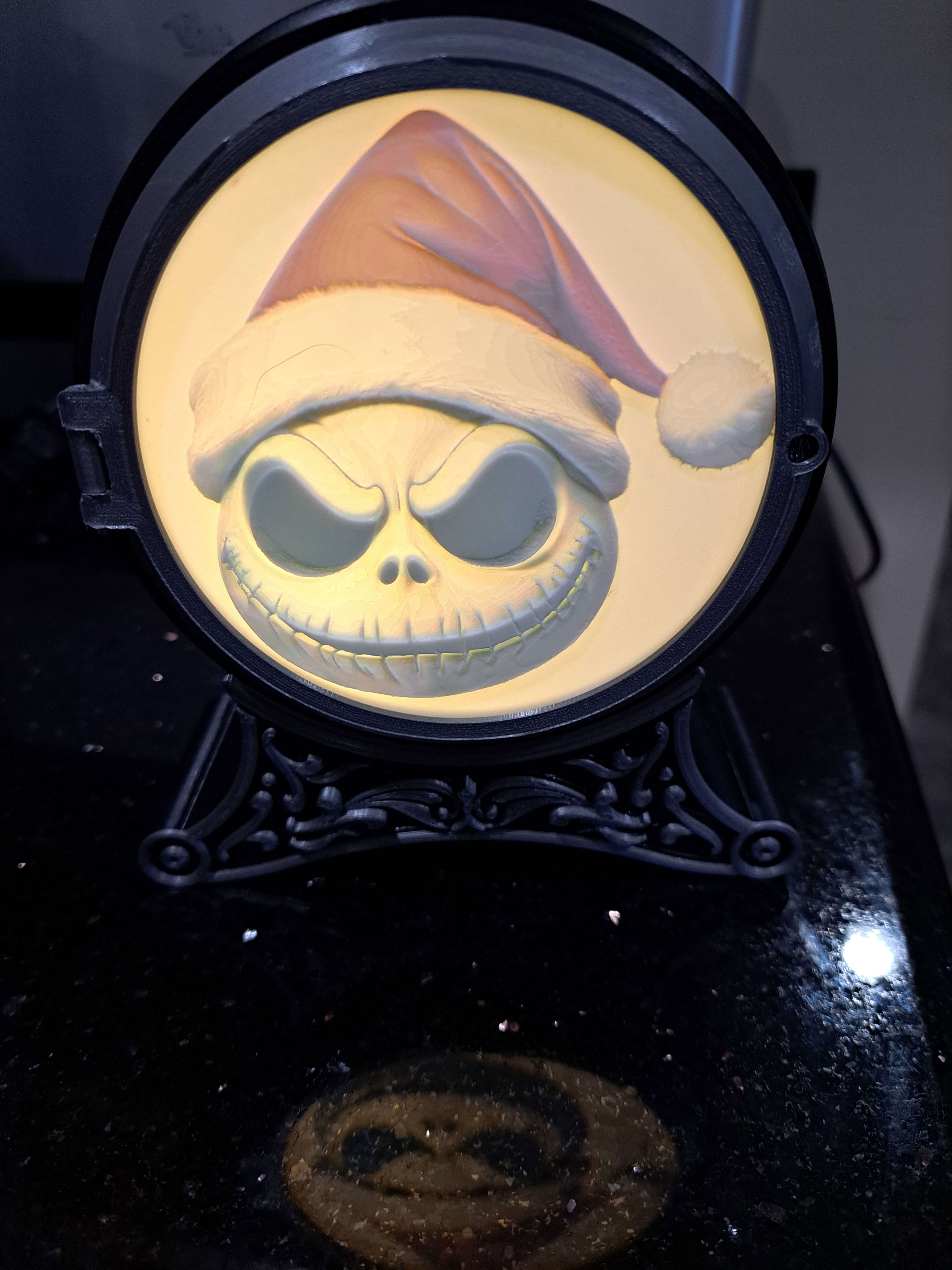 Jack Skellington In a Santa Hat Color Lithophane