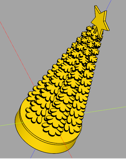 Miniatura 2 do modelo 3D Christmas tree - stackable, 'leafy' design pattern