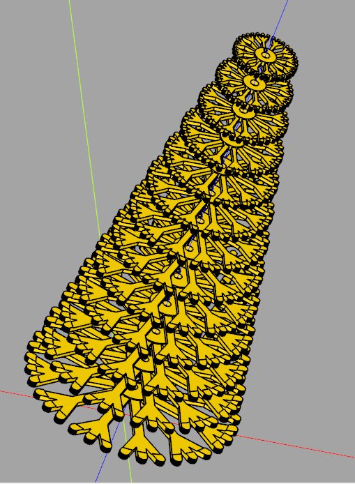 Miniatura 5 do modelo 3D Christmas tree - stackable, 'branchy' design pattern