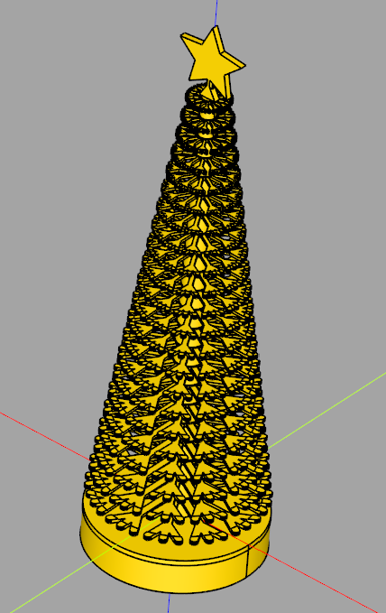 Miniatura 6 do modelo 3D Christmas tree - stackable, 'branchy' design pattern
