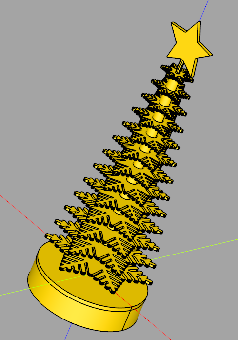 Miniatura 4 do modelo 3D Christmas tree - stackable, 'pine' design pattern
