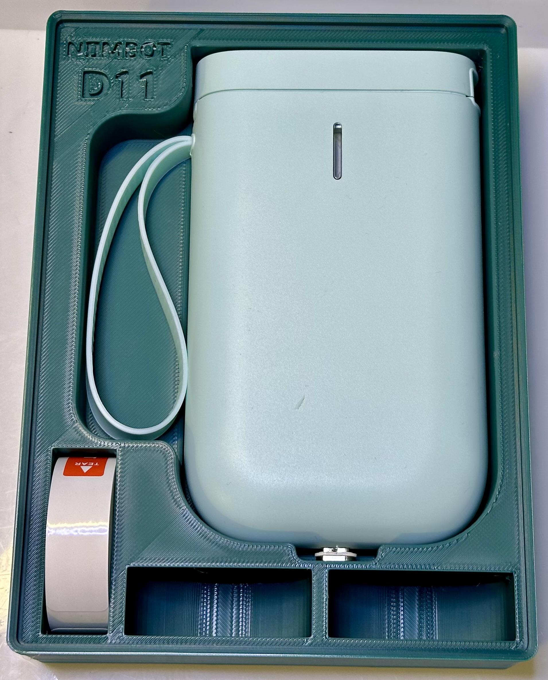 Gridfinity Niimbot D11 Label Printer Bin & Spare Label Rolls (3x4x6) by