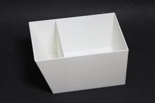 box with subdivision for drawer with rounded inner edge