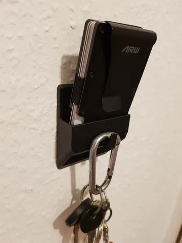 Slim wallet and key holder wall mount thingie