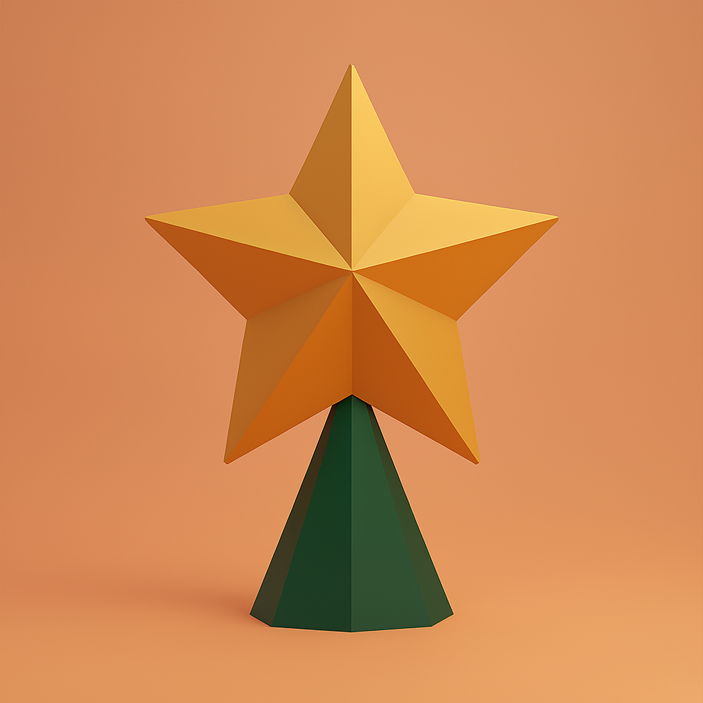 Low Poly Christmas Tree Topper 3D Model