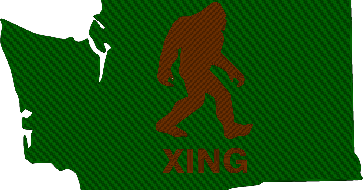 Washington State Sasquatch Crossing by Kenn Herman Download free STL