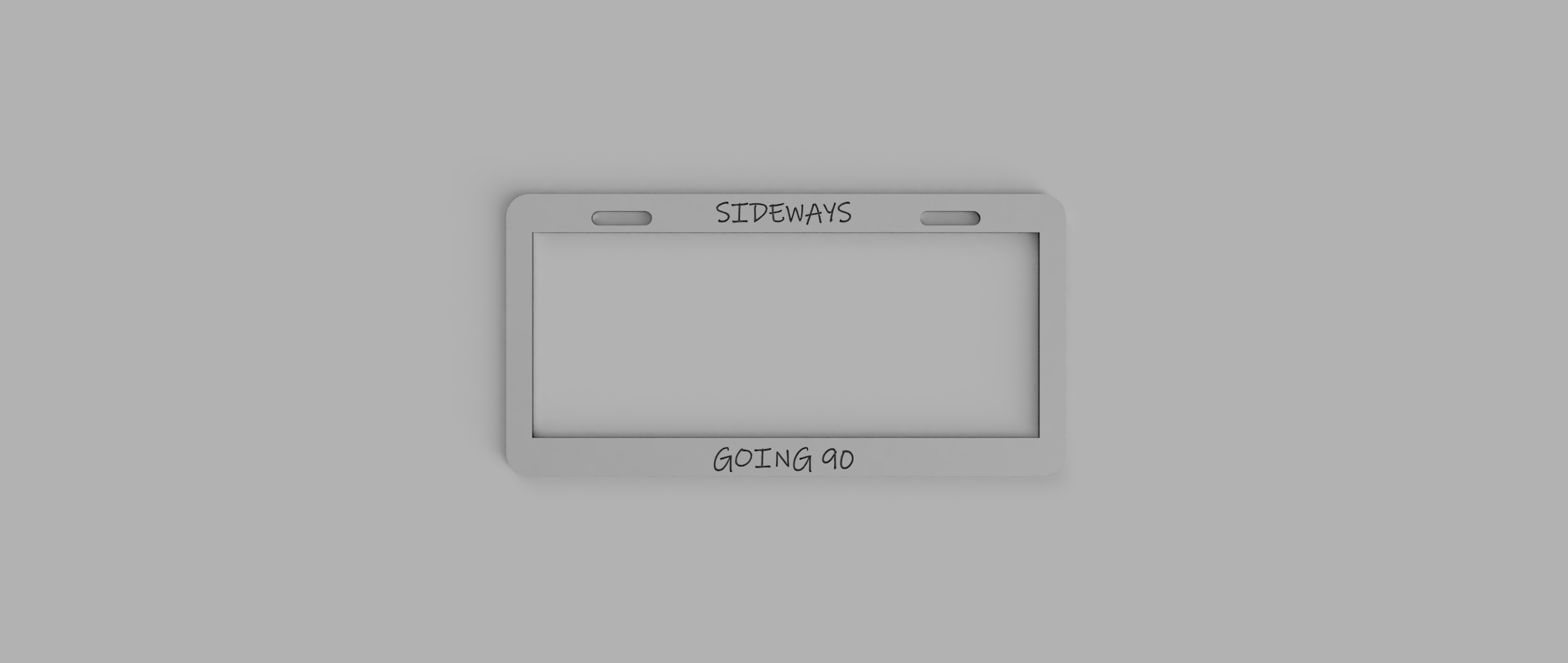 "Sideways Going 90" License plate cover by Mo Download free STL model