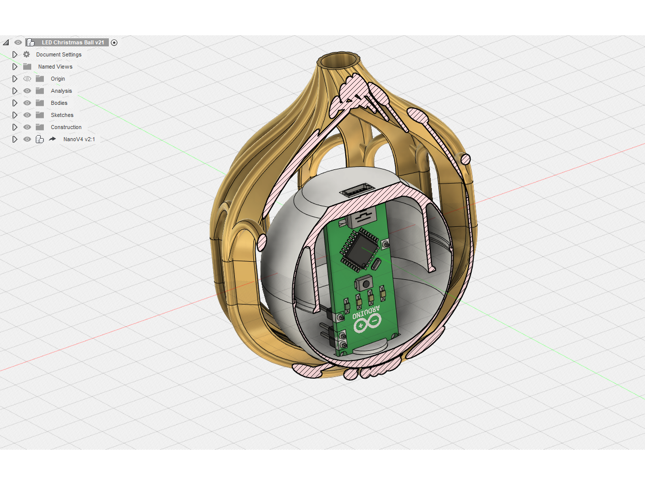 Arduino Light Ball LED Christmas Balls by Philippe Lacoude | Download free STL model ...