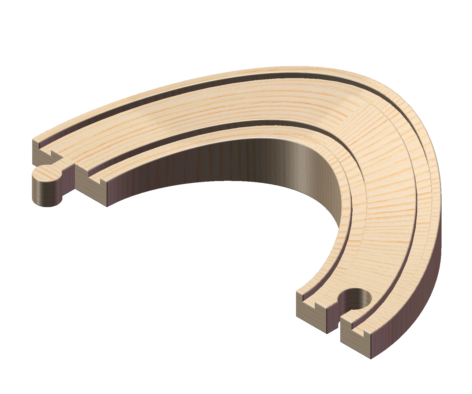 Brio Compatible 180 Degree, Banked Turn Wooden Train Track von Mr