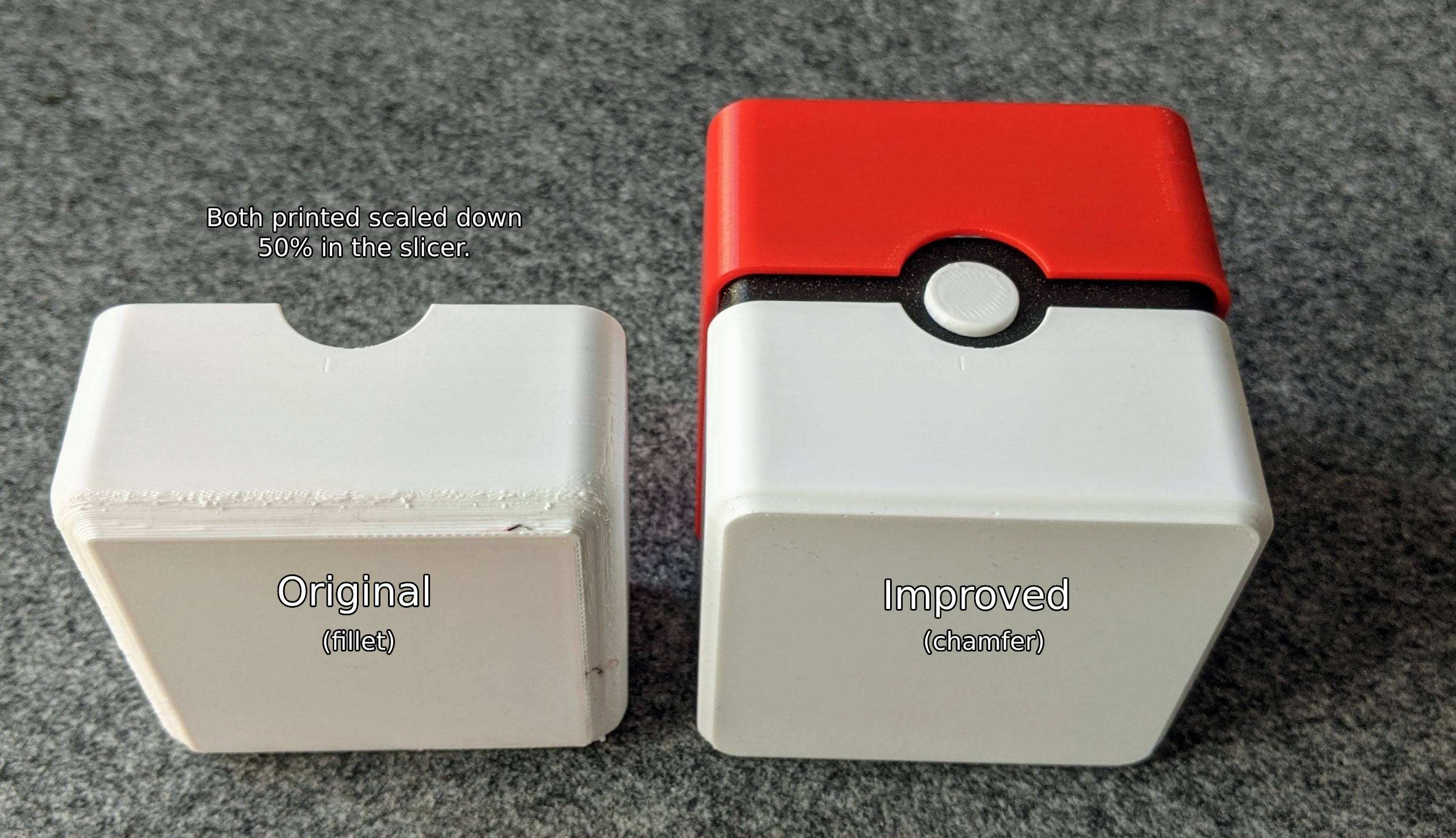 Pokemon Planter - Pokeball Minimal Planter (improved bottom part - chamfer instead of fillet)