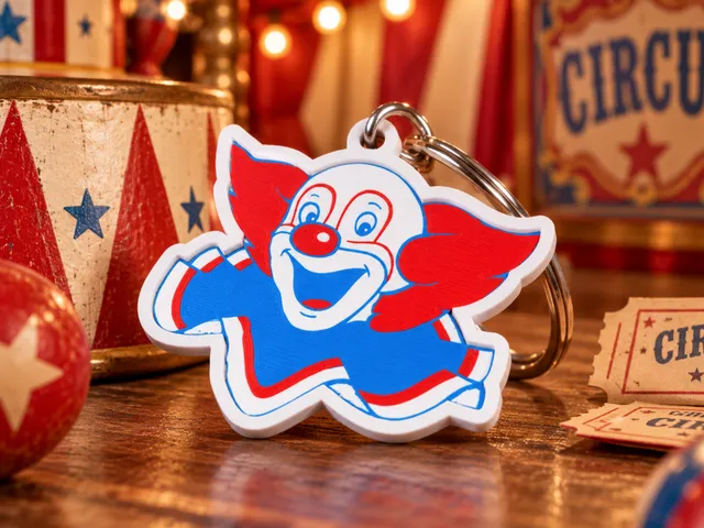 Vintage Bozo the Clown Keychain | Retro Carnival 3D Print