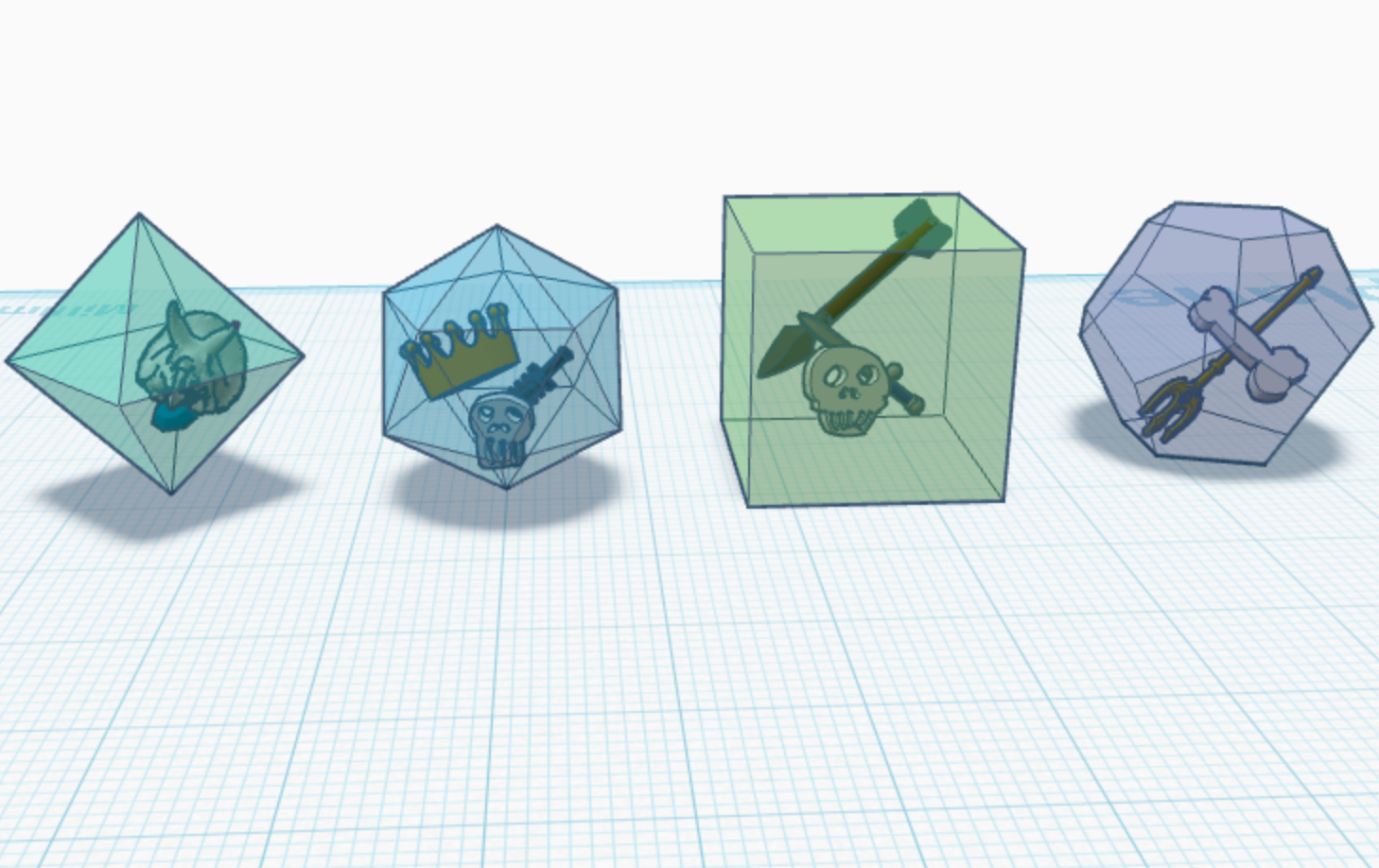 Gelatinous cube dice set
