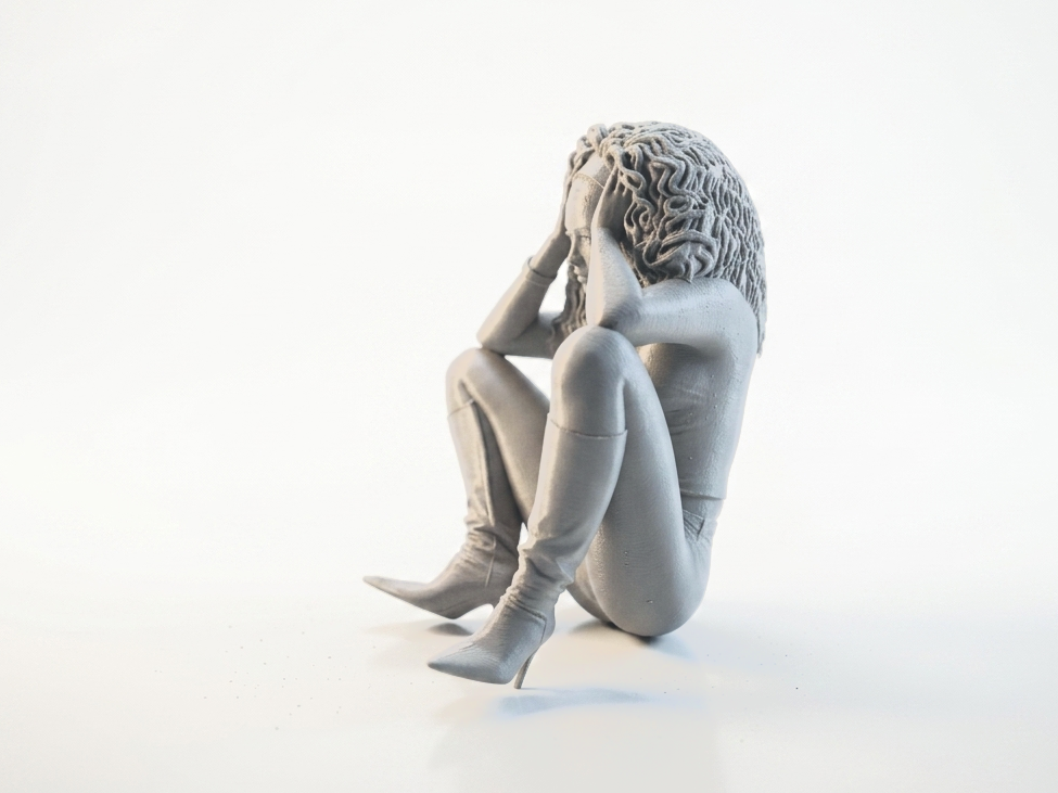 Stressed Lady Figurine Female Figure 3D Printable