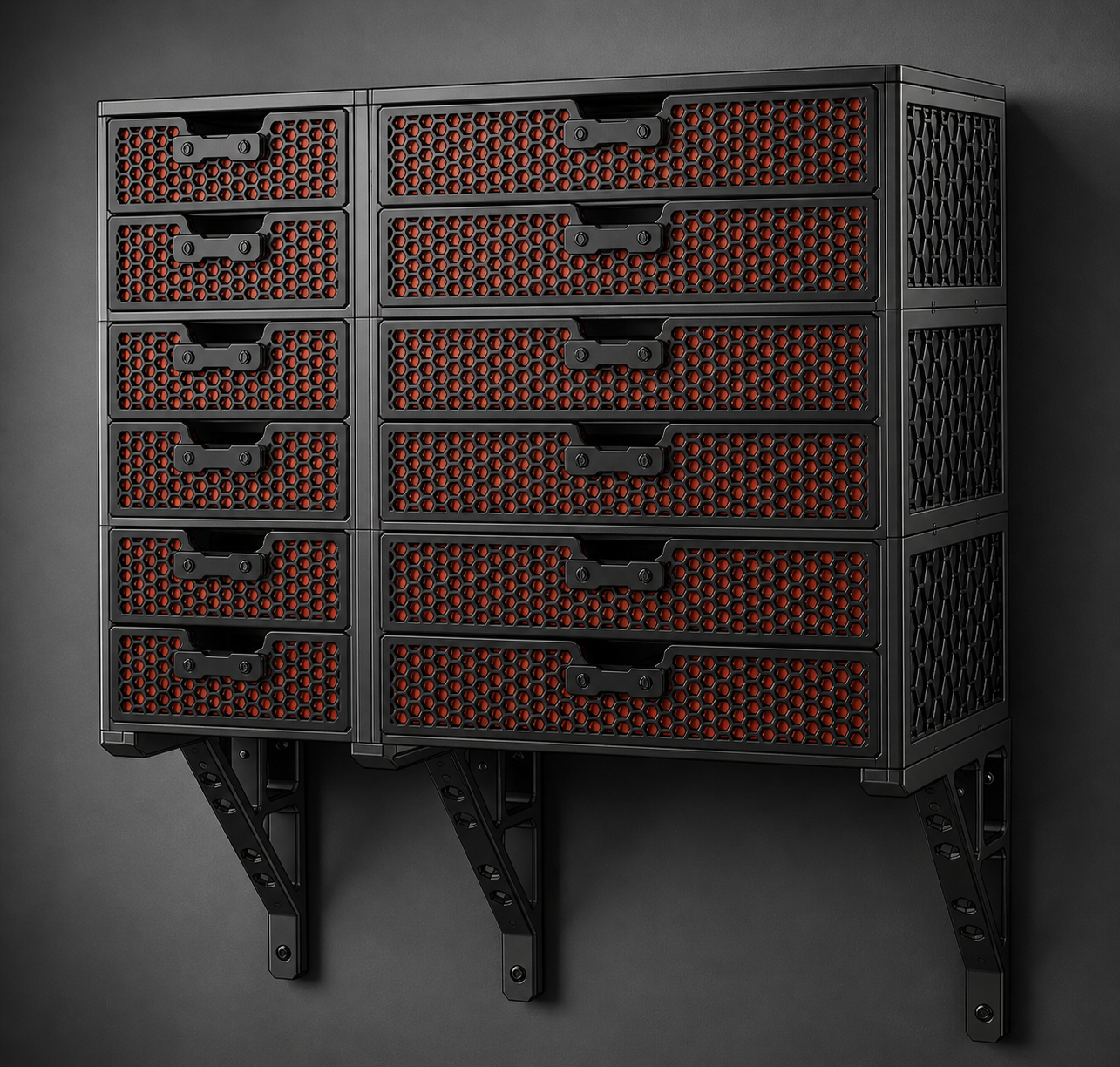 Custom Shelf Brackets for Modular Drawer System