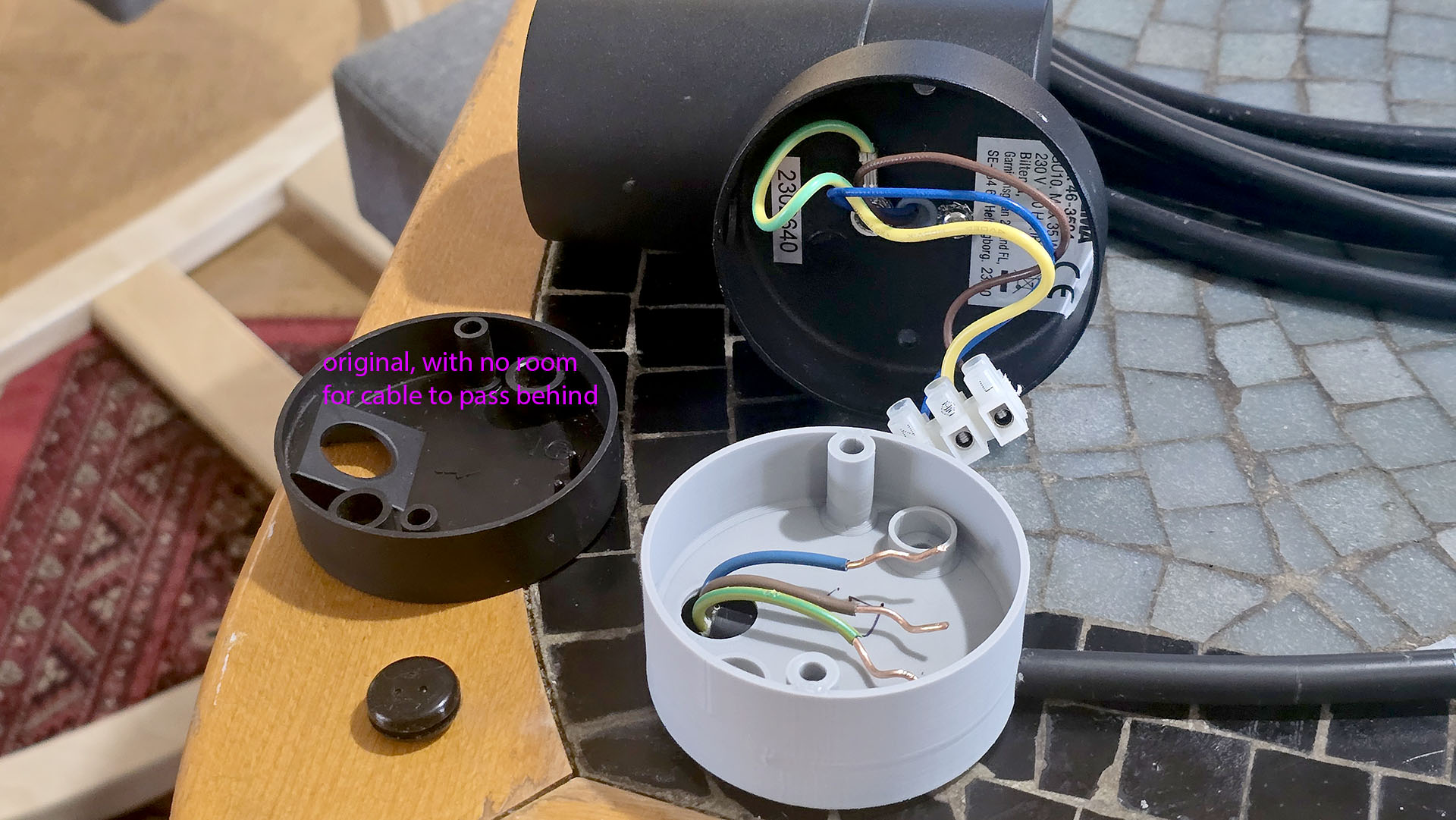 Outdoor Light Mounting Box with Hidden Cable Channel (False Back Design)