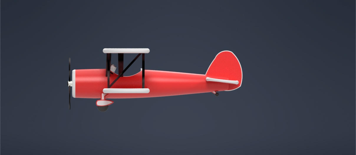 Red biplane model kit — miniatura 3