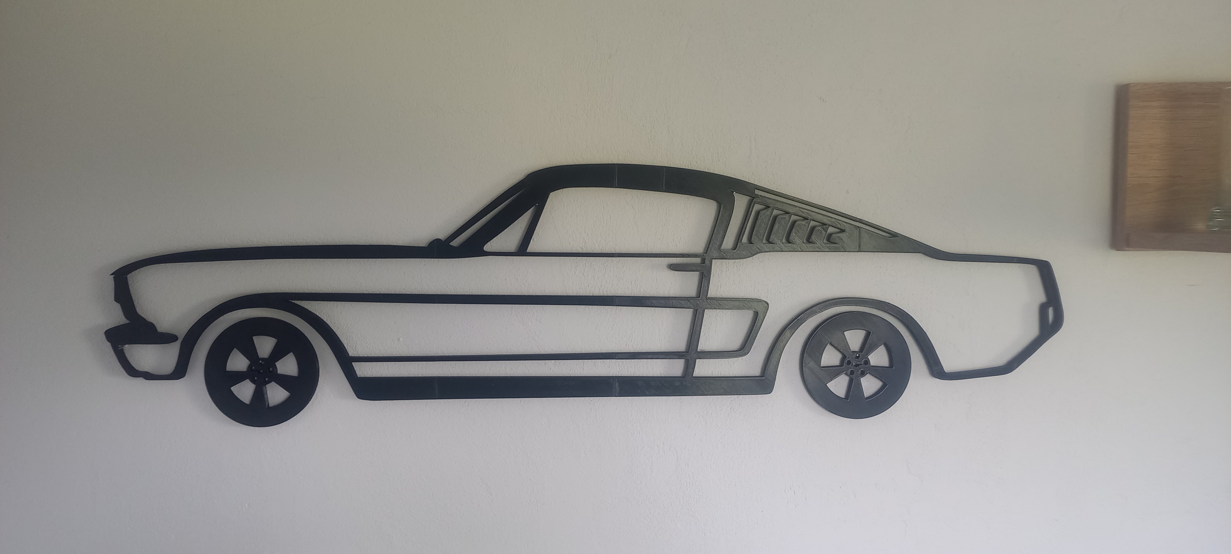 Mustang fastback 2d Wall art whit wheels