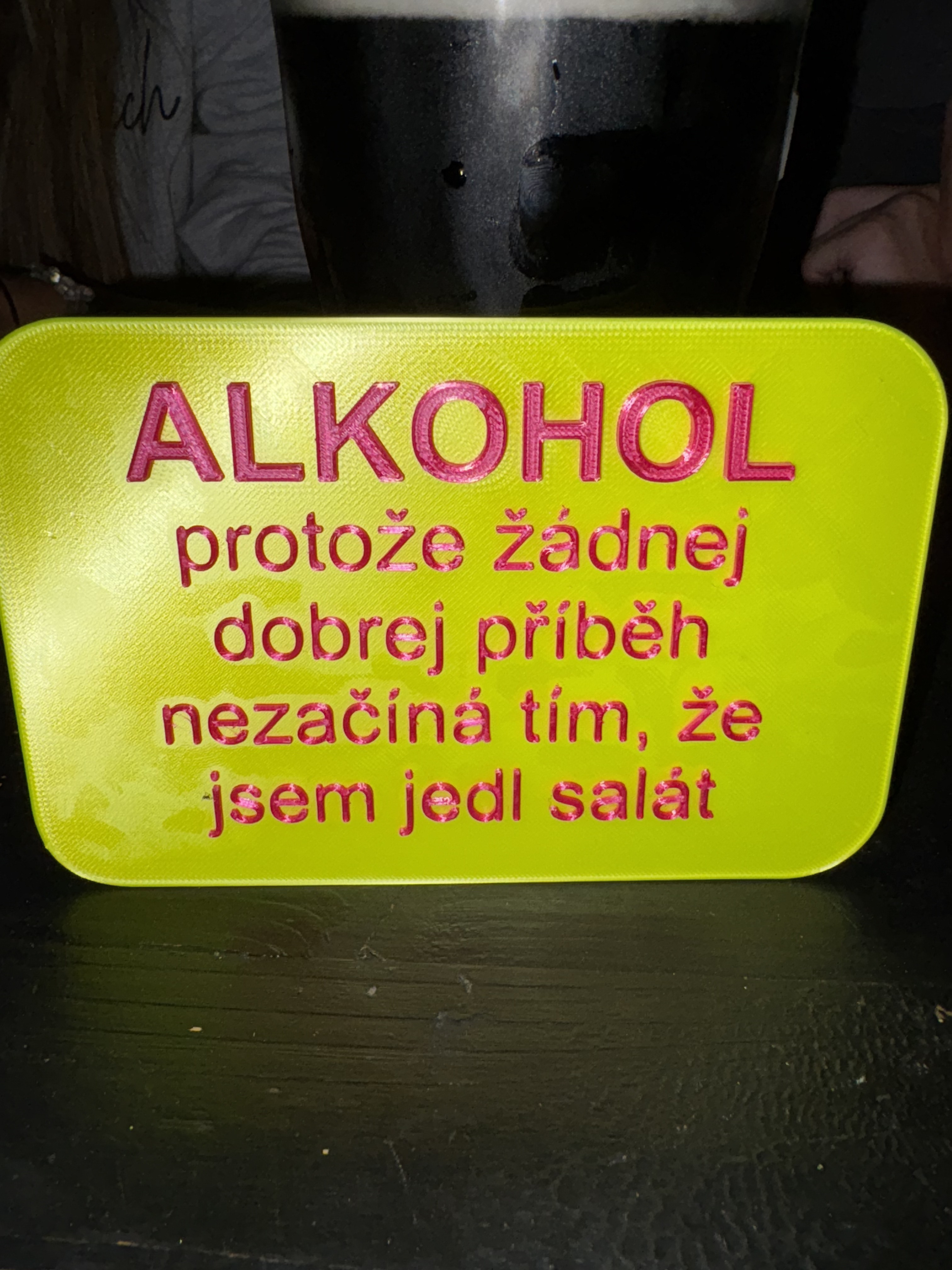 Alkohol - vtipná cedulka