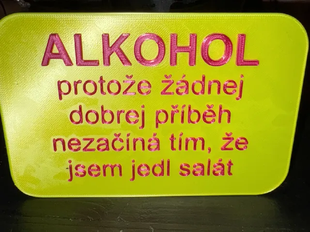 Alkohol - vtipná cedulka
