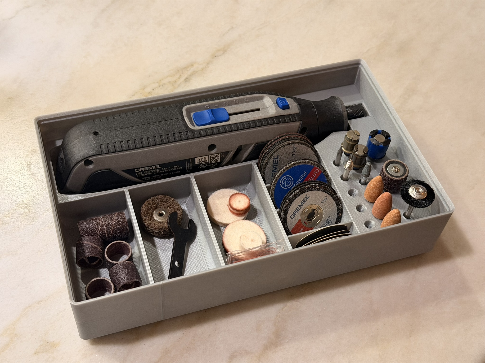 Gridfinity case for Dremel Lite with accessories