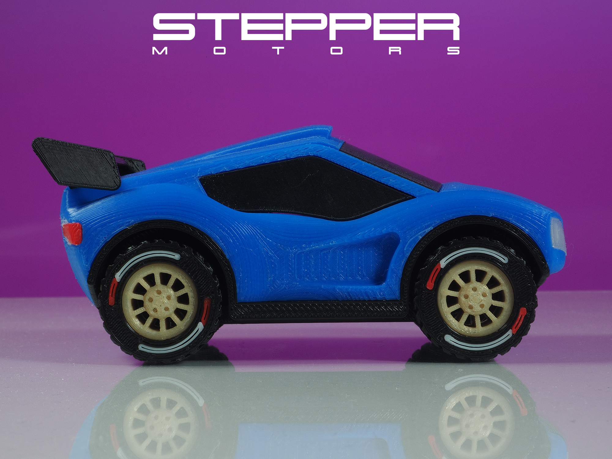 Stepper Motors rally raid Dakar toy car racer - multi-part - no supports - easy print