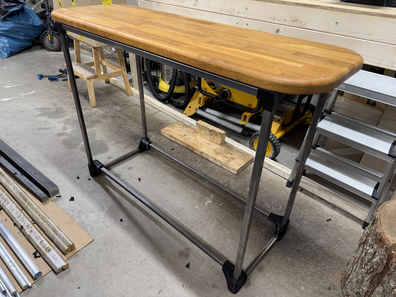 Brackets for square pipe tubing frame table