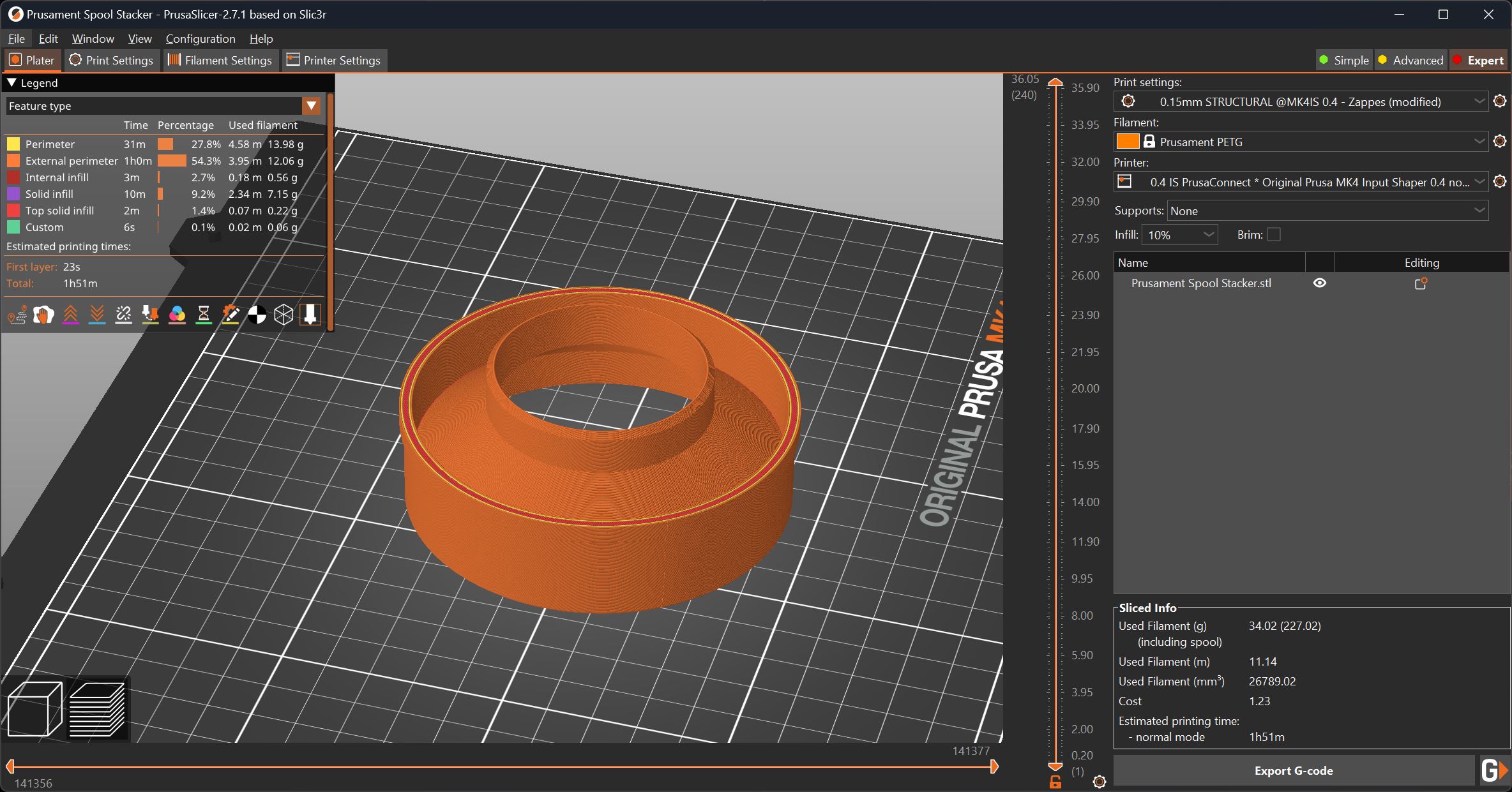 Miniatura 4 do modelo 3D Prusament Spool Stacker Adapter, Parametric