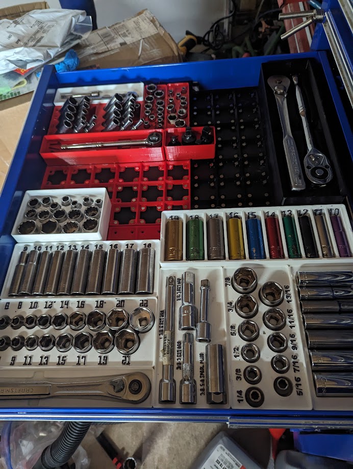 Gridfinity Tool Box Organization (Ratchets and Sockets by Chris J