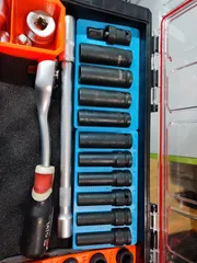 1/2" Long socket set tray 10-19mm MAR-POL