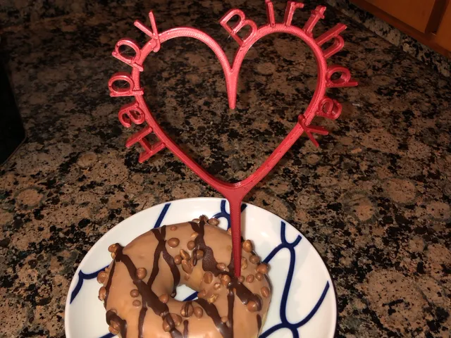 Happy Birthday Heart cake topper