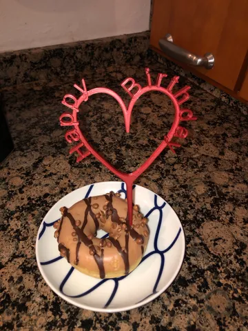 Happy Birthday Heart cake topper