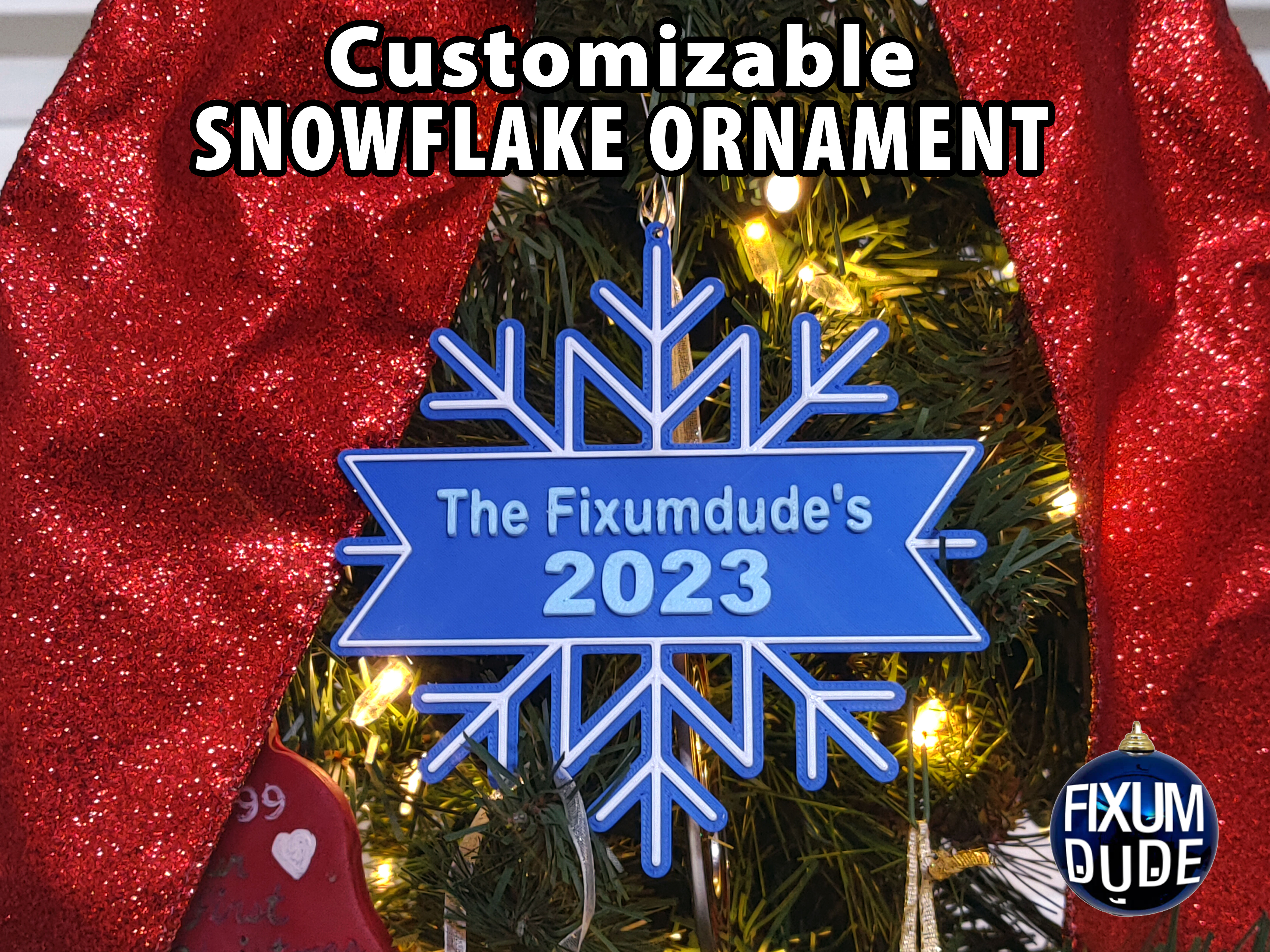 Miniatura 5 do modelo 3D Customizable Snowflake Ornament
