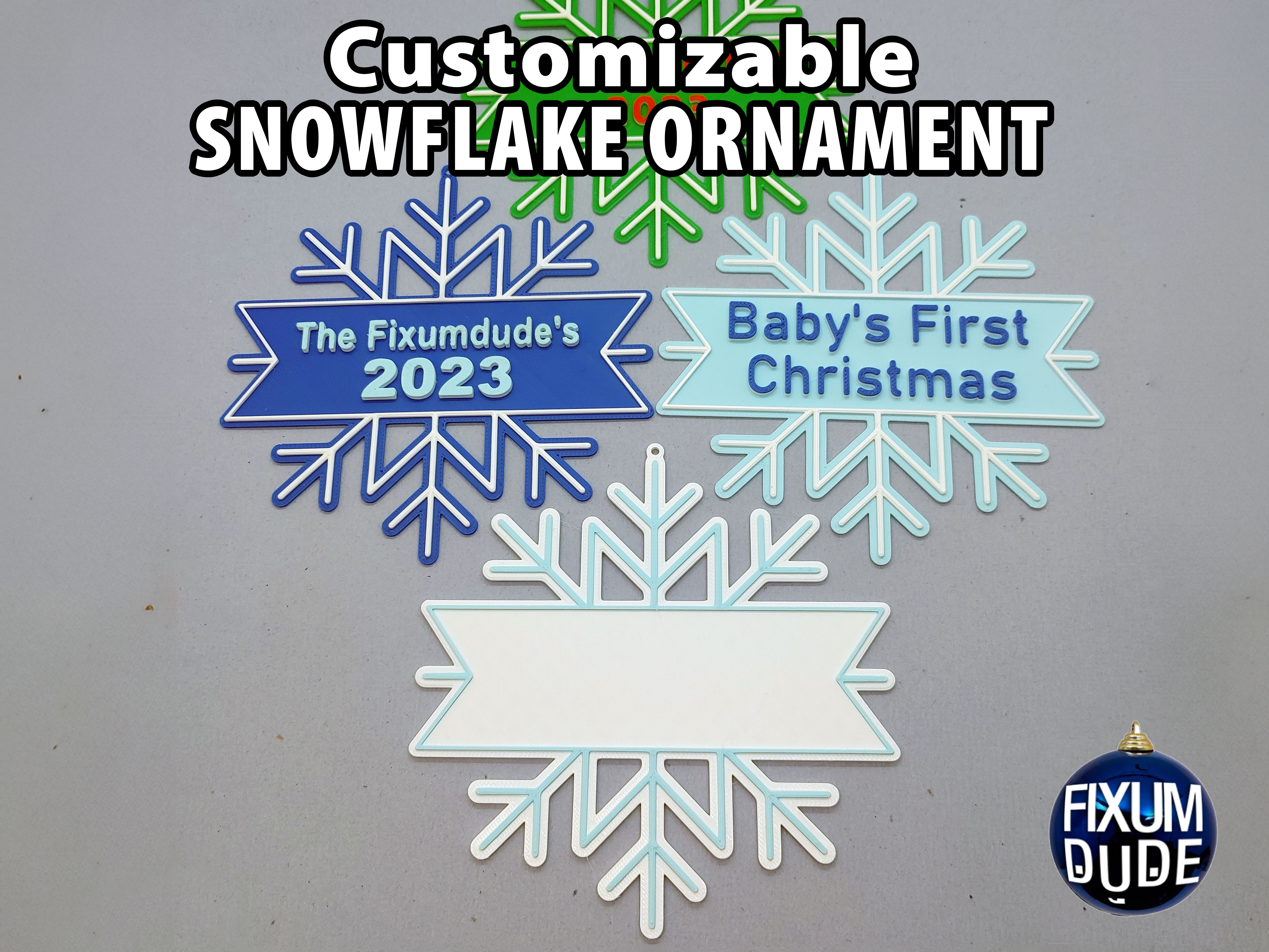 Miniatura 2 do modelo 3D Customizable Snowflake Ornament