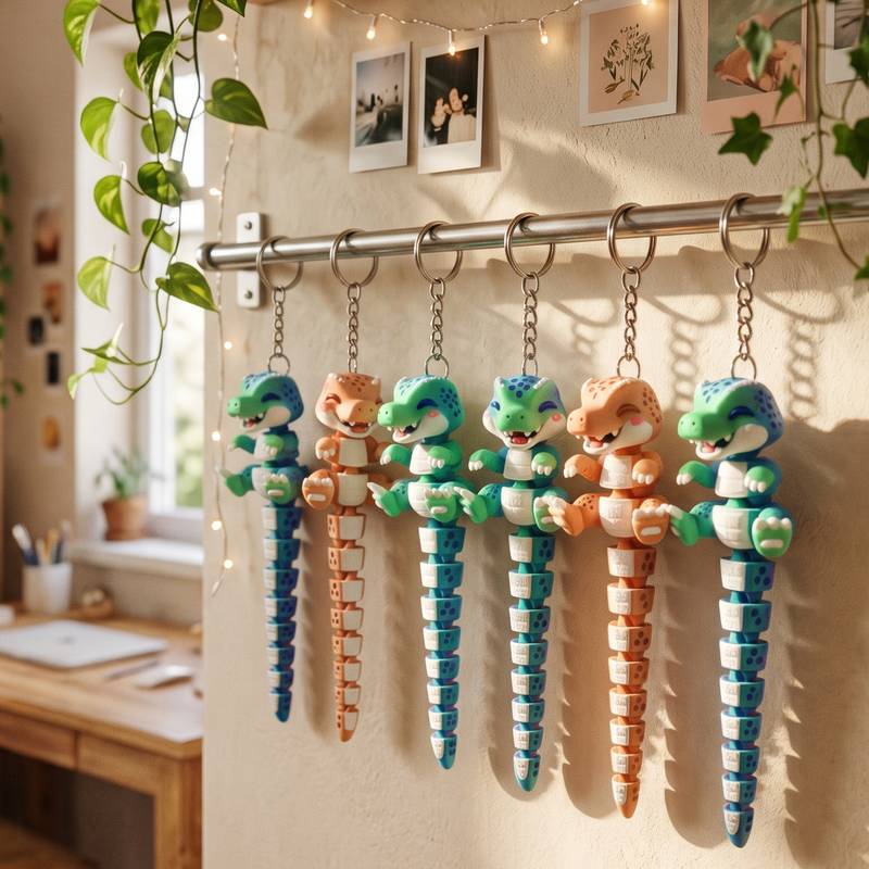 Fluffy Tails Cute Baby T-Rex Dinosaur - Articulated Toy, Keychain ...